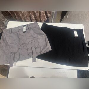 PrettyLittleThing Charcoal and Black Mini Skirts